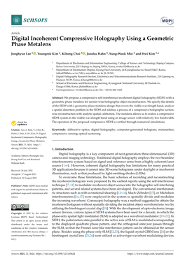 Digital Incoherent Compressive Holography Using a Geometric Phase Metalens