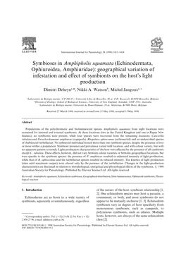 Symbioses in Amphipholis Squamata 