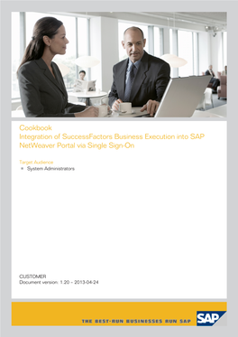 Integration of Successfactors Business Execution Into SAP Netweaver Portal Via Single Sign-On