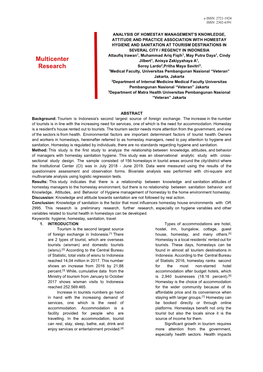 Analysis of Homestay Management's Knowledge