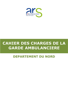 Cahier Des Charges De La Garde Ambulanciere