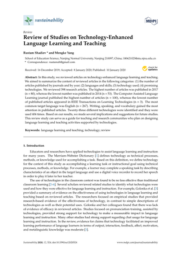 Review of Studies on Technology-Enhanced Language Learning and Teaching