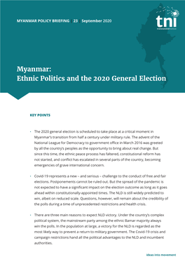 Myanmar: Ethnic Politics and the 2020 General Election