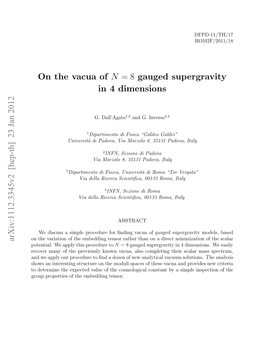 On the Vacua of N = 8 Gauged Supergravity in 4 Dimensions Arxiv