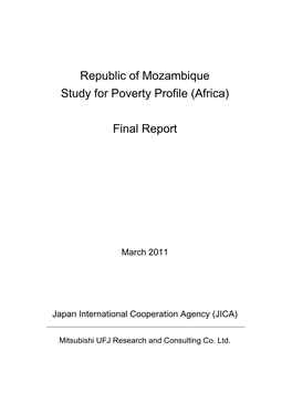 Republic of Mozambique Study for Poverty Profile (Africa) Final Report