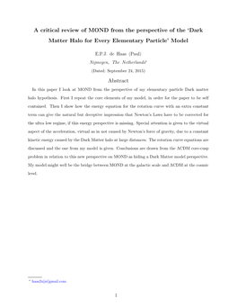'Dark Matter Halo for Every Elementary Particle' Model