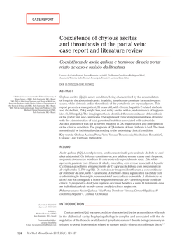 Coexistence of Chylous Ascites and Thrombosis of the Portal Vein: Case Report and Literature Review