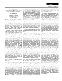 Acoustically-Orienting Parasitoids on Field Crickets (Orthoptera: Gryllidae)