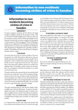 Information to Non-Residents Becoming Victims of Crime in Sweden