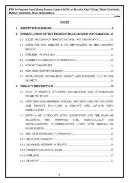 Index 1 Executive Summary Executive Summary