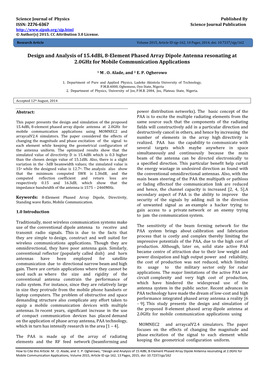 Design and Analysis of 15.4Dbi, 8-Element Phased Array Dipole Antenna Resonating at 2.0Ghz for Mobile Communication Applications