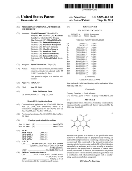 (12) United States Patent (10) Patent No.: US 8,835,443 B2 Kawasaki Et Al