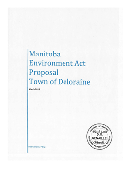 Manitoba Environment Act Proposal Town of Deloraine