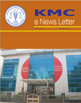KMC E News Letter Vol 2 No 2 March 2020.Pdf