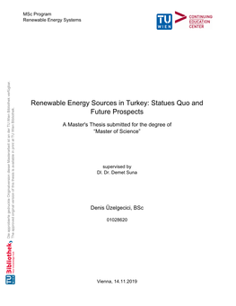 Renewable Energy Sources in Turkey