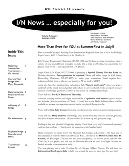 I/N News … Especially for You!