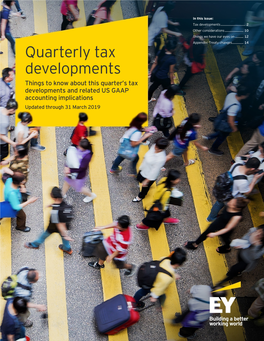 Quarterly Tax Developments, March 2019