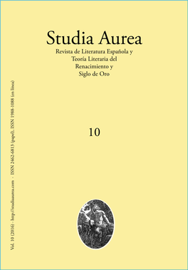 Studia Aurea Revista De Literatura Española Y Teoría Literaria Del Renacimiento Y Siglo De Oro