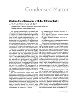 Condensed Matter