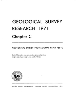 Geological Survey Research 1971