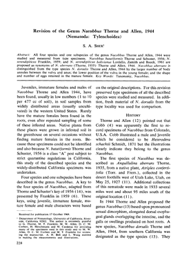 Revision of the Genus Nacobbus Thorne and Allen, 1944 (Nematoda: Tylenchoidea)