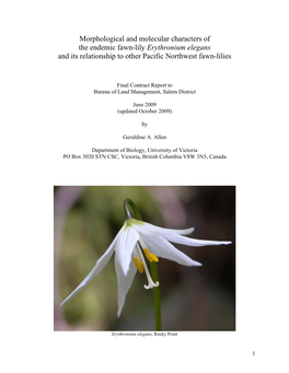 Erythronium Elegans Report 2006-2007