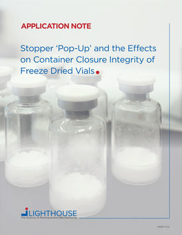 Stopper 'Pop-Up' and the Effects on Container Closure Integrity Of