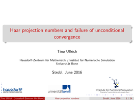 Haar Projection Numbers and Failure of Unconditional Convergence