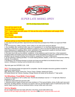 Super Late Model Open