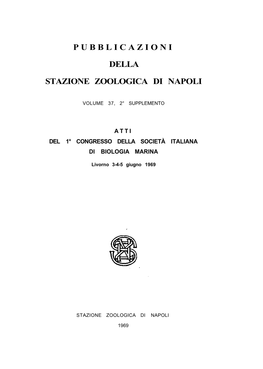 Pubblicazioni Della Stazione Zoologica Di Napoli