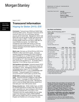 Transcend Information Equal-Weight