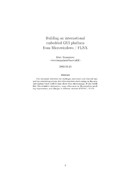 Building an International Embedded GUI Platform from Microwindows / FLNX