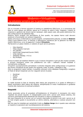 Webmin+Virtualmin La Soluzione Semplice Per La Gestione Completa Del Virtual Hosting