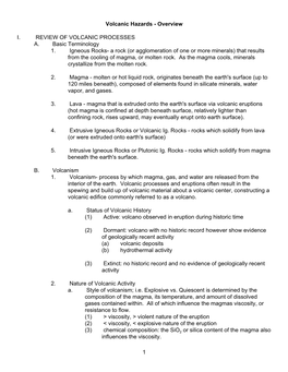 1 Volcanic Hazards
