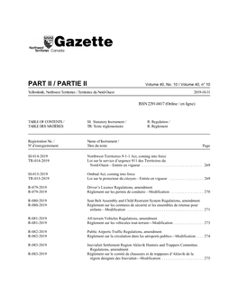 NWT Gazette, Vol. 40, Issue 10, Part 2 (October 2019)