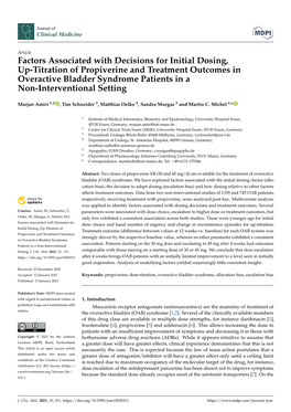 Factors Associated with Decisions for Initial Dosing, Up-Titration of Propiverine and Treatment Outcomes in Overactive Bladder S