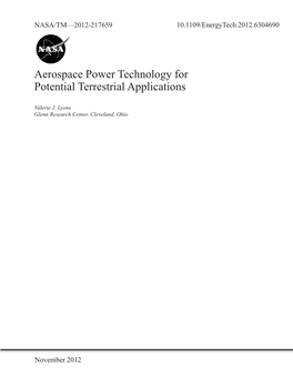 Aerospace Power Technology for Potential Terrestrial Applications