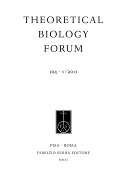 Theoretical Biology Forum