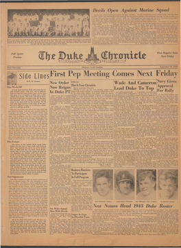 First Pep Meeting Comes Next Friday New Order Wade and Cameron Navy Gives Tshis Is Your Chronicle One Week Off Approval Now Reigns This Is Your Duke Chronicle