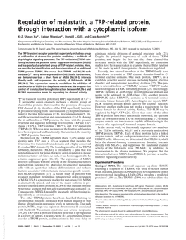 Regulation of Melastatin, a TRP-Related Protein, Through Interaction with a Cytoplasmic Isoform