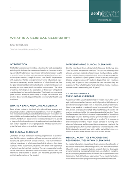 What Is a Clinical Clerkship?