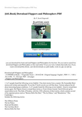 Download Flappers and Philosophers PDF