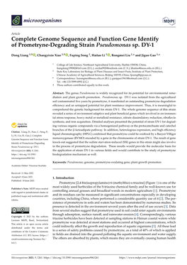 Complete Genome Sequence and Function Gene Identify of Prometryne-Degrading Strain Pseudomonas Sp