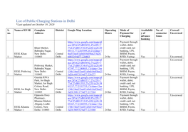 List of Public Charging Stations in Delhi *Last Updated on October 19, 2020