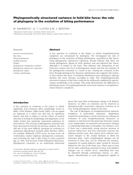 The Role of Phylogeny in the Evolution of Biting Performance