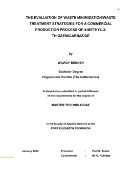 The Evaluation of Waste Minimization/Waste