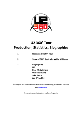 U2 360° Tour Statistics