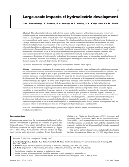 Large-Scale Impacts of Hydroelectric Development