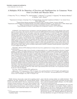 A Multiplex PCR for Detection of Poxvirus and Papillomavirus in Cutaneous Warts from Live Birds and Museum Skins