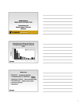 Multiple Myeloma Making Sense of the Report Forms Parameswaran